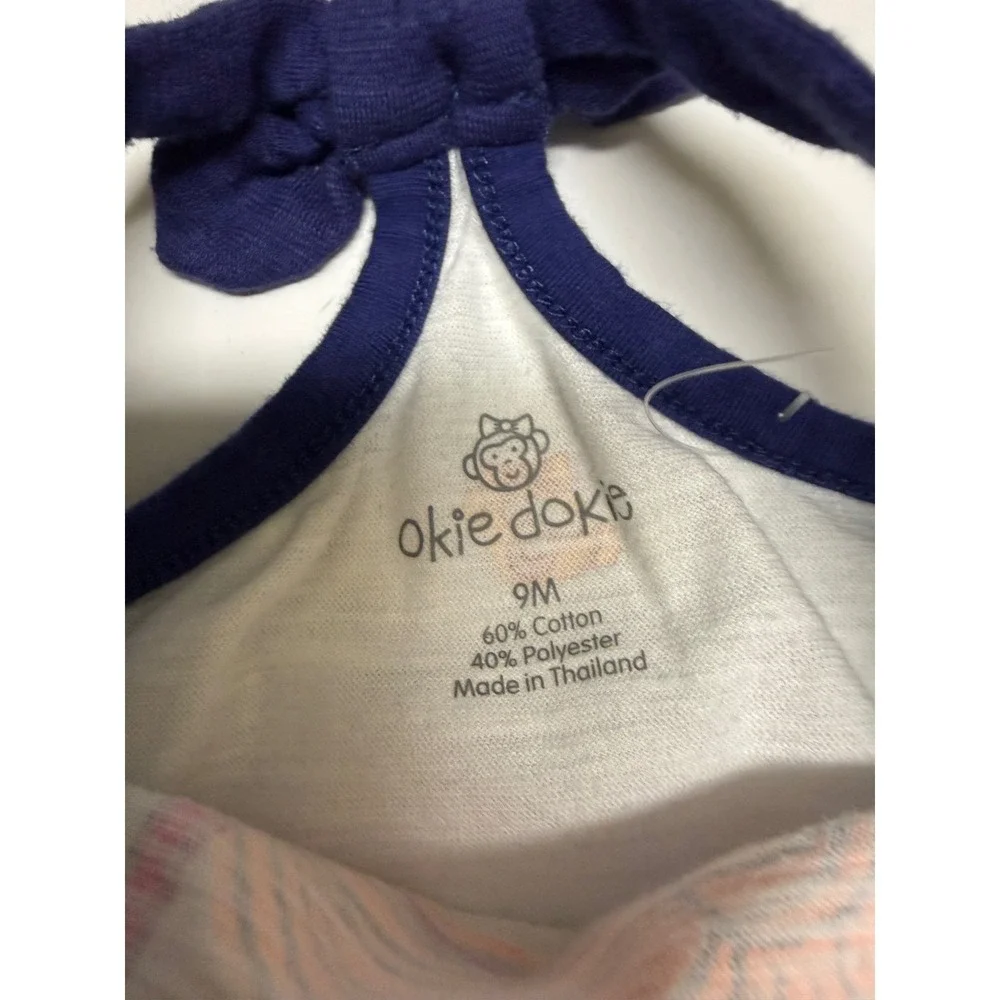 Okie Dokie Baby Girl Snorkeling Swimmer Graphic‎ Bodysuit White Navy 9M